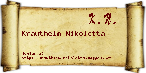 Krautheim Nikoletta névjegykártya