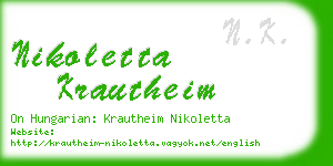 nikoletta krautheim business card